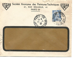 France Enveloppe   Peinture Sapt Paris Cachet à Date Paris 116.......... 1947 - Mechanische Stempels (varia)