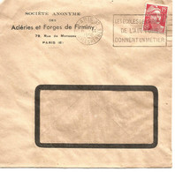 France Enveloppe   Paris Cachet à Date Paris 37 Rue De Malesherbe 1950 - Mechanical Postmarks (Other)