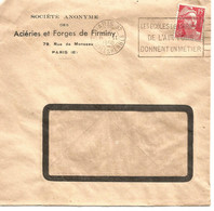 France Enveloppe   Paris Cachet à Date Paris 37 Rue De Malesherbe 1950 - Oblitérations Mécaniques (Autres)