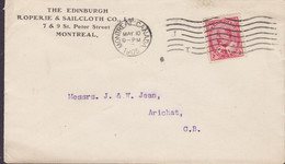 Canada THE EDINBURGH ROPERIE & SAILCLOTH Co., MONTREAL 1905 Cover Lettre ARICHAT (Arr.) Nova Scotia - Lettres & Documents