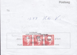 Denmark Regning Manglende Porto Bill TAXE Postage Due Line Cds. VIDEBÆK POSTEKSPEDITION 1994 Postsag 3-Stripe Cz. Slania - Storia Postale