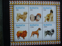 (ZK11)  (ZK11) BURIATIA, Souvenir Sheet, MNH** Dogs,honden,hunde,chiens,perros,cani / ** - Chiens