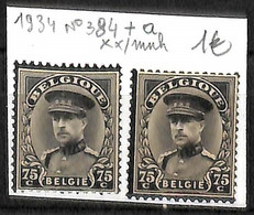 [1536]TB//**/Mnh-Belgique 1934 - N° 384+a - Unused Stamps