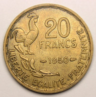 20 Francs Georges Guiraud, 3 Faucilles, 1950, Bronze-aluminium - IV° République - 20 Francs