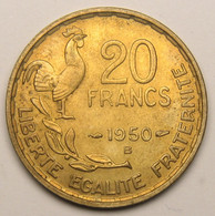 20 Francs Georges Guiraud, 3 Faucilles, 1950 B (Beaumont-le-Roger), Bronze-aluminium - IV° République - 20 Francs