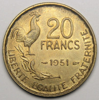 20 Francs G. Guiraud, 1951, Bronze-aluminium - IV° République - 20 Francs