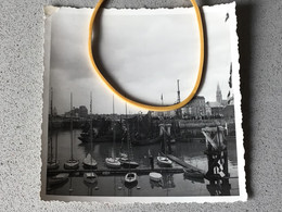 Photo D’époque Ostende Le Port Bateaux De Pêche Et Vue - Non Classificati