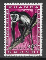 Ruanda-Urundi 1959. Scott #139 (MH) Fauna, Black-and-white Colobus (Monkey) - Nuevos