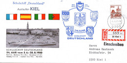 (SS D) Schulschiff "DEUTSCHLAND" Sonderumschlag "54. AAR-Auslaufen Kiel", EF BRD Mi-Nr.999 TSt 5.6.80 KIEL Einschreiben - Ships
