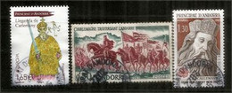 Création De La Principauté Par Charlemagne Par Le Combat Contre Les Sarrasins En 788. 3 Timbres Oblitérés  Charlemagne - Used Stamps