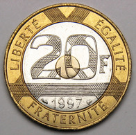 RARE, ISSUE D'un Coffret BU ! 20 Francs Mont Saint-Michel, 1997, Bronze-aluminium Nickel - V° République - 20 Francs