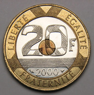 ASSEZ RARE, ISSUE D'un Coffret BU ! 20 Francs Mont Saint-Michel, 2000, Bronze-aluminium Nickel - V° République - 20 Francs