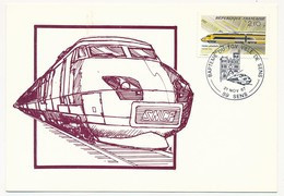 FRANCE - Carte - 2,10F TGV Postal - Cachet Temporaire Baptème Du TGV Ville De Sens -89 SENS 1987 - Eisenbahnen