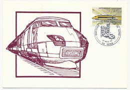 FRANCE - Carte - 2,10F TGV Postal - Cachet Temporaire Baptème Du TGV Ville De Sens -89 SENS 1987 - Trenes