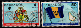BARBADOS - 1971 - 5th Anniv. Of Independence - Coat Of Arms, Flag And Map Of Barbados - USATI - Barbados (1966-...)