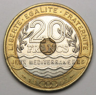 20 Francs Jeux Méditerranéens, 1993, Bronze-aluminium Nickel - V° République - 20 Francs