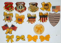 Pins-militaria_militaires_USA Desert Storm_16 Pins - Militaria