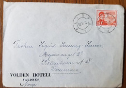 Cover Norge Slidre 1947 Volden Hotell - Covers & Documents