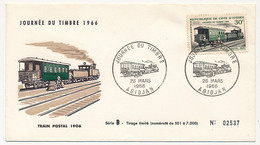 CÔTE D'IVOIRE - Env FDC - 30F Journée Du Timbre - Train Postal 1906 - 26 Mars 1966 - Abidjan - Ivoorkust (1960-...)