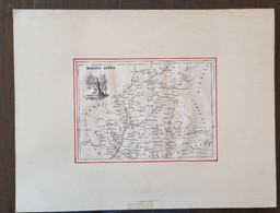 CARTE GEOGRAPHIQUE ANCIENNE: Département Des BASSES ALPES En 1830 (authentique) Epoque 19 ème Siècle - Cartes Géographiques