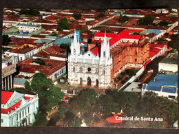 Postcard Santa Ana Cathedral 2012( Firefighter Car Stamps) - El Salvador