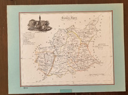 CARTE GEOGRAPHIQUE ANCIENNE: Département Des BASSES ALPES En 1830 (authentique) (2) - Cartes Géographiques
