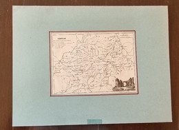CARTE GEOGRAPHIQUE ANCIENNE: Département Des CANTAL 1830 Authentique - Cartes Géographiques