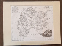 CARTE GEOGRAPHIQUE ANCIENNE: Département Des CANTAL 1830 Authentique (2) - Cartes Géographiques
