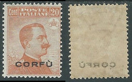 1923 CORFU EFFIGIE 20 CENT DECALCO MH * - RF26 - Korfu