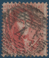 Belgique N°16C 40 Rouge (dent 12 1/2 / 13 1/2) Oblitéré Cachet 18 Barres 4 D'Anvers TTB - 1863-1864 Médaillons (13/16)