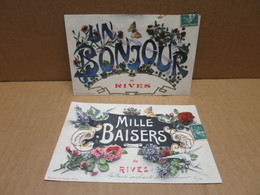 RIVES (38) 2 Cartes Fantaisies Bonjour Et Mille Baisers - Other & Unclassified