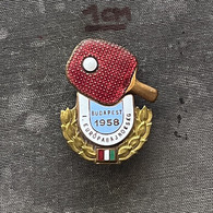 Badge Pin ZN011724 - Table Tennis (Ping Pong) Hungary Budapest 1st European Championships 1958 - Tischtennis