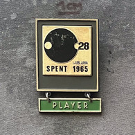 Badge Pin ZN011731 Table Tennis Ping Pong Yugoslavia Slovenia Ljubljana World European Championship SPENT 1965 PLAYER - Tischtennis