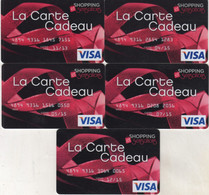 LOT DE 5 CARTE CADEAU VISA TRES BON ETAT - Gift Cards