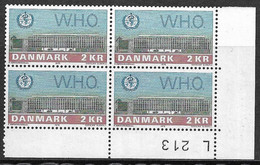 2098w: UNO- Mitläufer Dänemark Mi. 531, WHO- Europakonferenz Kopenhagen 1972 ** - OMS