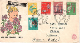 Netherlands 1959 . The Letter Was Sent To Lithuania ( Childrens Drawings). FDC - FDC