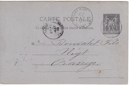 Carte FRANCE Entiers Postaux N° 89CP2 Y & T - 1876-1898 Sage (Tipo II)