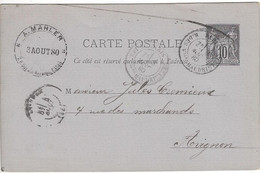 Carte FRANCE Entiers Postaux N° 89CP1 Y & T - 1876-1898 Sage (Tipo II)