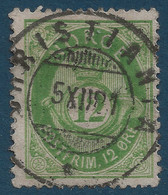 Norvege Type Cor N°26 12 Skilling Vert Oblitéré Dateur De CHRISTIANA Tres Belle Frappe TTB - Used Stamps