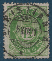 Norvege Type Cor N°26 12 Skilling Vert Oblitéré Dateur De CHRISTIANA Tres Belle Frappe TTB - Usados