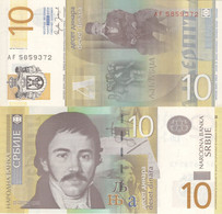 SERBIA 10 Dinara 2006 UNC  P-46a, ( Radovan Jelasic)  ( X 2 Pcs. ) - Servië