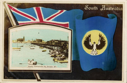 Australia, SA, GLENELG, Commemoration Day, Flag Bridge (1908) RPPC Postcard - Sonstige & Ohne Zuordnung