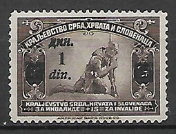 JUGOSLAVIA 1922-24  A BENEFICIO DEI FERITI DI GUERRA YVERT. 145  MLH VF - Unused Stamps