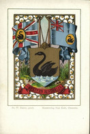 Australia, WESTERN AUSTRALIA, Coat Of Arms Flag (1900s) Patriotic Litho Postcard - Other & Unclassified