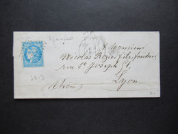 Frankreich Klassik 5.1871 Bordeaux Ausgabe Michel Nr.41 Stempel Ajaccio Rücks. Stempel Ambulant Marseille A Lyon Special - 1870 Emission De Bordeaux