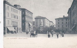LIVORNO-PIAZZA CAVOUR-CARTOLINA NON VIAGGIATA-ANNO 1900-1904-RETRO INDIVISO - Livorno