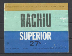 Romania, Rachiu Superior 27%, 1983. - Alcohols & Spirits