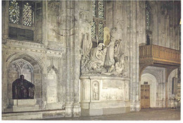 ANNULLO TARGHETTA BRUGGE CARTOLINA BRONZE STATUE CHURCHILL BY OSCAR NEMON LONDON - Skulpturen