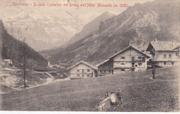 GRESSONEY-AOSTA-BORGATA LYSBALMA NEI PRESSI HOTEL=MIRAVALLE=CARTOLINA VIAGGIATA IL  25-8-1912 - Aosta