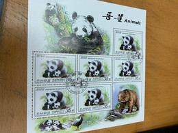 Korea Stamp Animal Pandas Used Sheet - Corea Del Nord